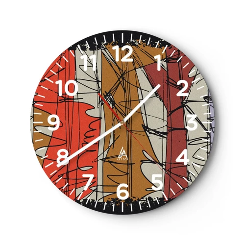 Reloj de pared - Reloj de vidrio - Composición espontánea - 30x30 cm
