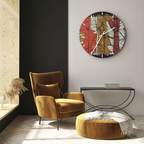 Reloj de pared - Reloj de vidrio - Composición espontánea - 40x40 cm