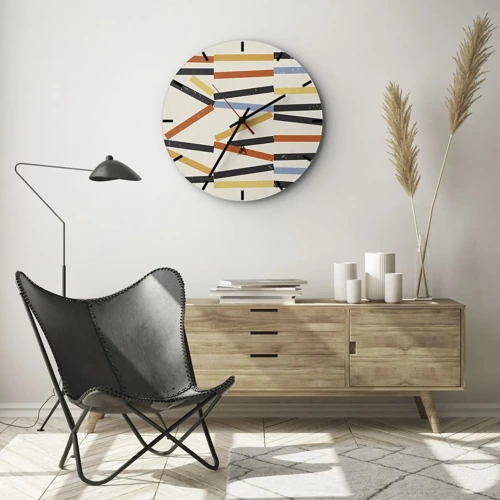 Reloj de pared - Reloj de vidrio - Composición horizontal - 30x30 cm