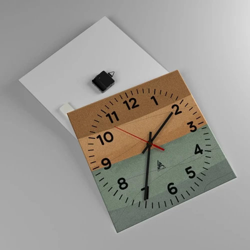 Reloj de pared - Reloj de vidrio - Composición horizontal - 40x40 cm