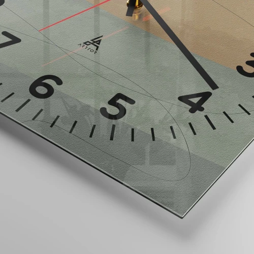 Reloj de pared - Reloj de vidrio - Composición horizontal - 40x40 cm