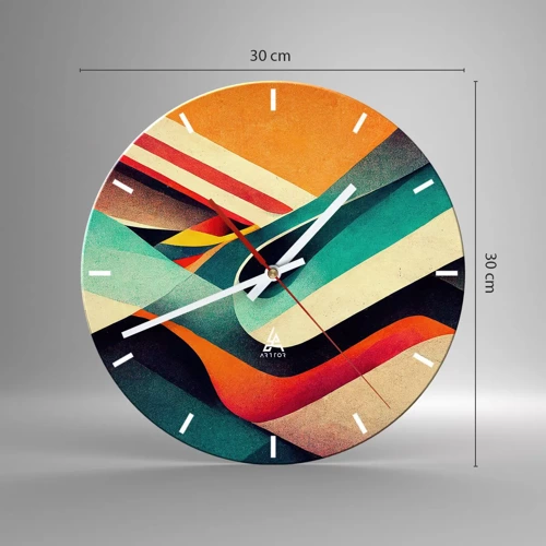 Reloj de pared - Reloj de vidrio - Composición intensa - 30x30 cm