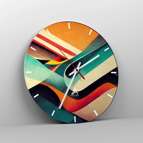 Reloj de pared - Reloj de vidrio - Composición intensa - 30x30 cm