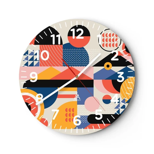 Reloj de pared - Reloj de vidrio - Composición: juegos - 40x40 cm