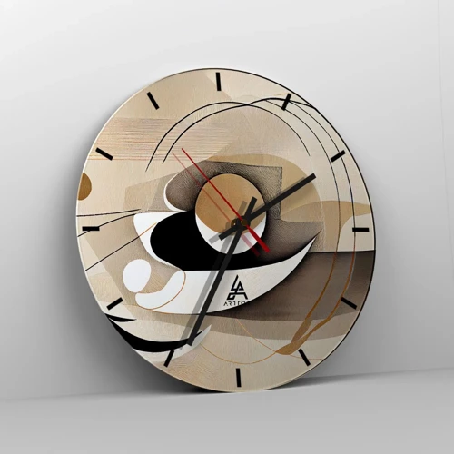 Reloj de pared - Reloj de vidrio - Composición: la esencia de las cosas - 30x30 cm