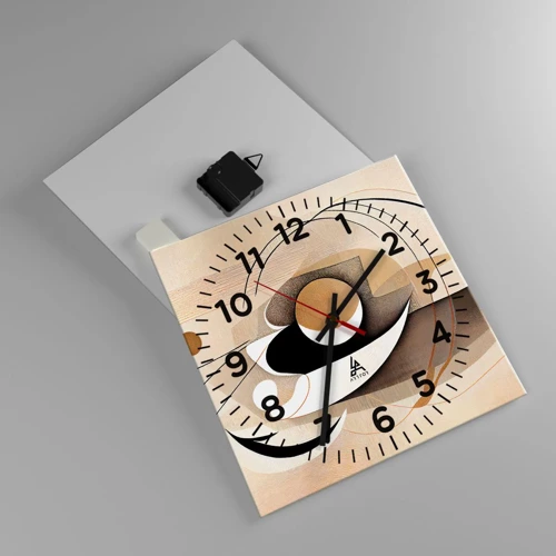 Reloj de pared - Reloj de vidrio - Composición: la esencia de las cosas - 30x30 cm