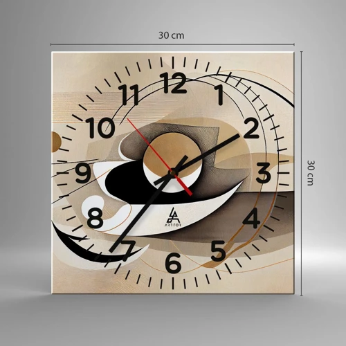 Reloj de pared - Reloj de vidrio - Composición: la esencia de las cosas - 30x30 cm