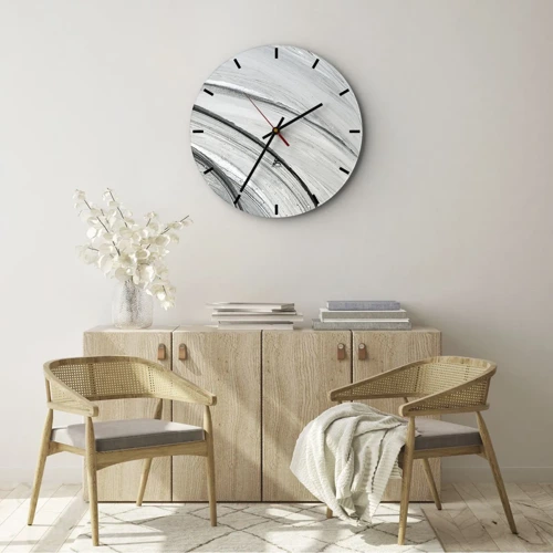 Reloj de pared - Reloj de vidrio - Composición orbital - 30x30 cm