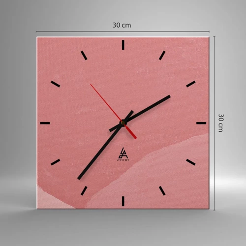 Reloj de pared - Reloj de vidrio - Composición orgánica en rosa - 30x30 cm