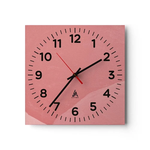 Reloj de pared - Reloj de vidrio - Composición orgánica en rosa - 30x30 cm