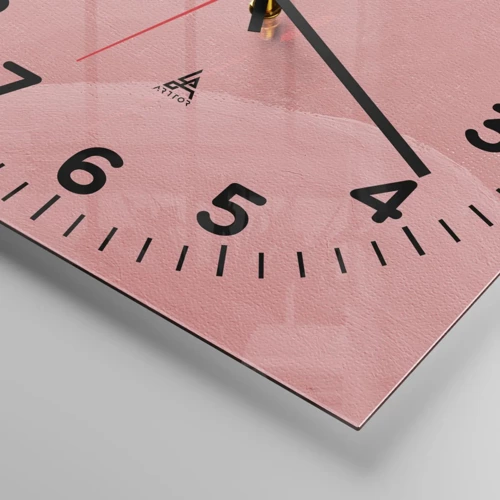 Reloj de pared - Reloj de vidrio - Composición orgánica en rosa - 30x30 cm