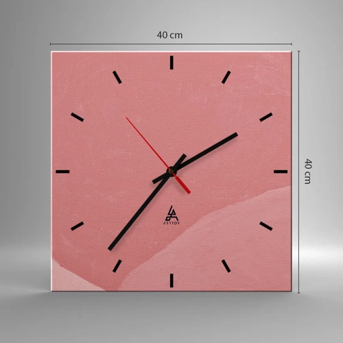 Reloj de pared - Reloj de vidrio - Composición orgánica en rosa - 40x40 cm