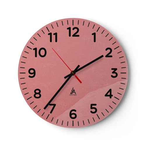 Reloj de pared - Reloj de vidrio - Composición orgánica en rosa - 40x40 cm