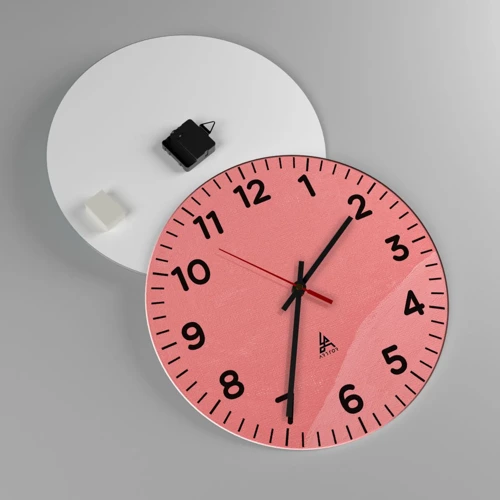 Reloj de pared - Reloj de vidrio - Composición orgánica en rosa - 40x40 cm