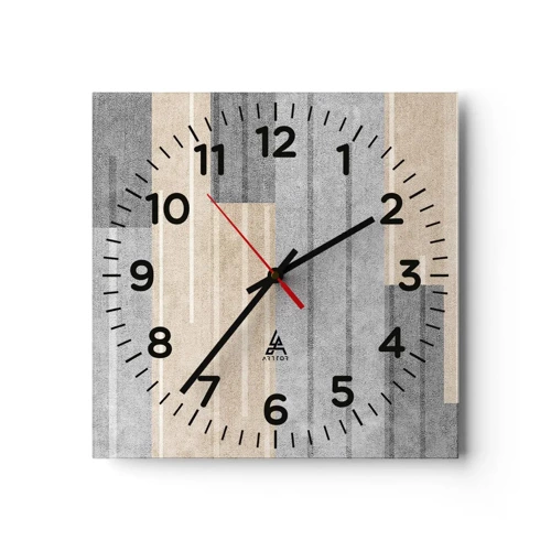 Reloj de pared - Reloj de vidrio - Composición: sostener la vertical - 40x40 cm