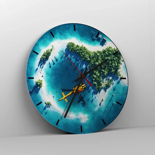 Reloj de pared - Reloj de vidrio - Cómprate una isla - 30x30 cm