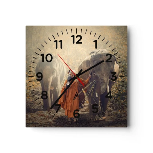 Reloj de pared - Reloj de vidrio - Comprensión total - 30x30 cm