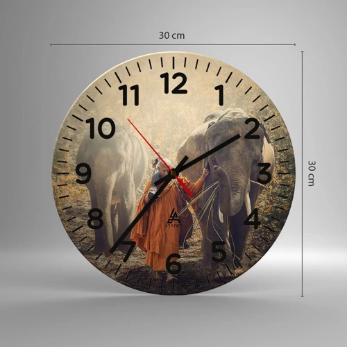 Reloj de pared - Reloj de vidrio - Comprensión total - 30x30 cm