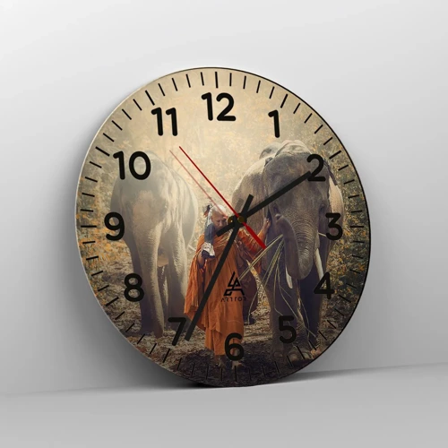 Reloj de pared - Reloj de vidrio - Comprensión total - 30x30 cm