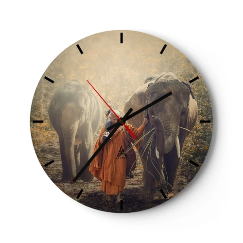 Reloj de pared - Reloj de vidrio - Comprensión total - 40x40 cm