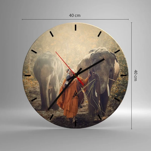 Reloj de pared - Reloj de vidrio - Comprensión total - 40x40 cm