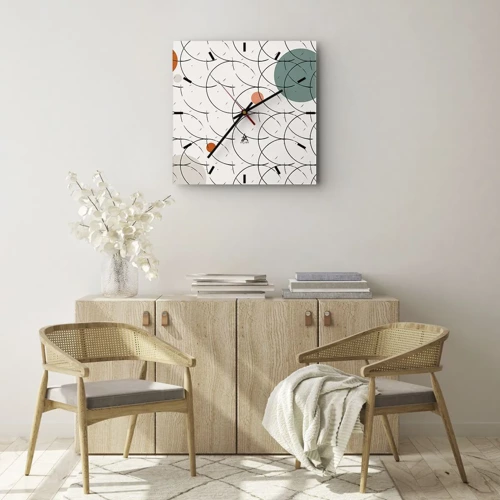 Reloj de pared - Reloj de vidrio - Con espíritu pop-art - 30x30 cm