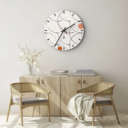 Reloj de pared - Reloj de vidrio - Con espíritu pop-art - 40x40 cm