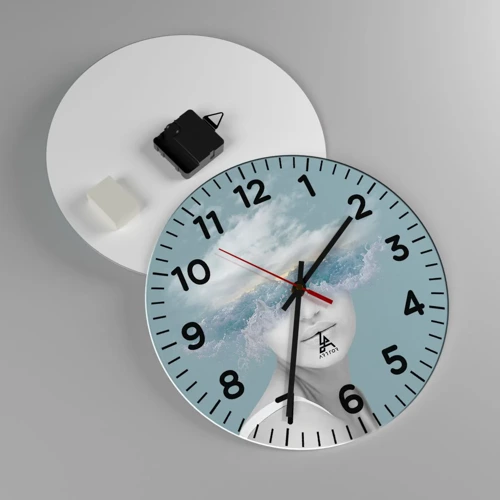 Reloj de pared - Reloj de vidrio - Con la cabeza en las nubes - 30x30 cm