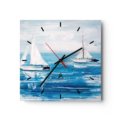 Reloj de pared - Reloj de vidrio - Con un amigo a tu lado - 30x30 cm