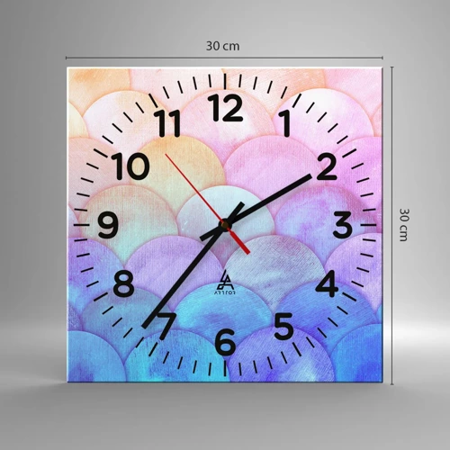 Reloj de pared - Reloj de vidrio - Concha de perla - 30x30 cm