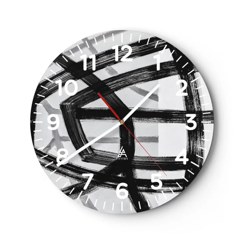 Reloj de pared - Reloj de vidrio - Construir profundidad - 30x30 cm