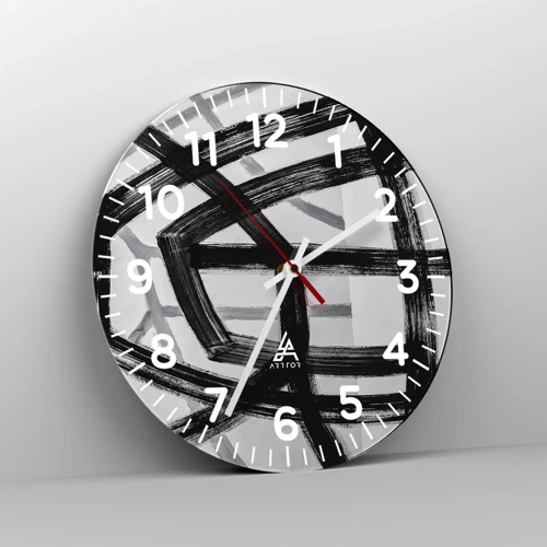 Reloj de pared - Reloj de vidrio - Construir profundidad - 30x30 cm