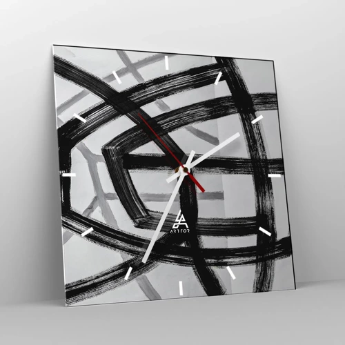 Reloj de pared - Reloj de vidrio - Construir profundidad - 40x40 cm