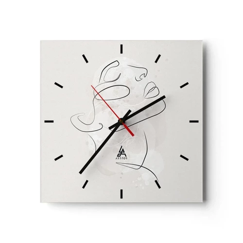 Reloj de pared - Reloj de vidrio - Contorno de un sueño - 30x30 cm