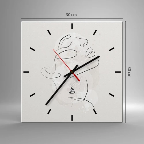 Reloj de pared - Reloj de vidrio - Contorno de un sueño - 30x30 cm