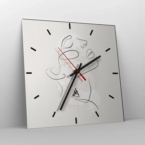 Reloj de pared - Reloj de vidrio - Contorno de un sueño - 30x30 cm