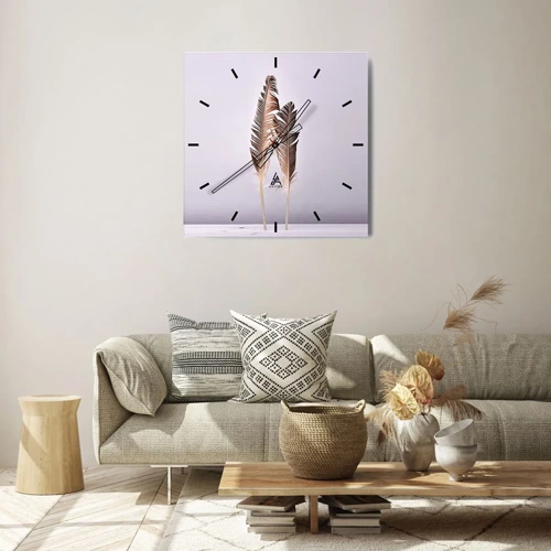 Reloj de pared - Reloj de vidrio - Contra la nada - 30x30 cm