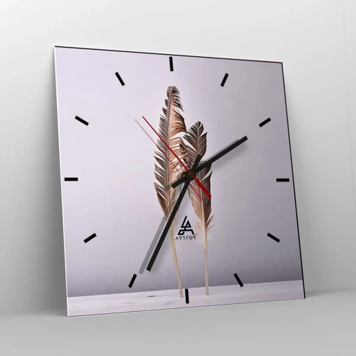 Reloj de pared - Reloj de vidrio - Contra la nada - 40x40 cm