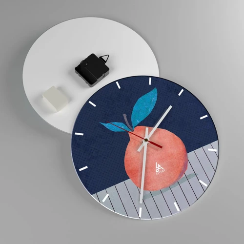 Reloj de pared - Reloj de vidrio - Convexidad y plano - 30x30 cm