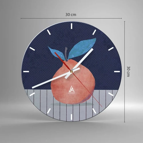 Reloj de pared - Reloj de vidrio - Convexidad y plano - 30x30 cm