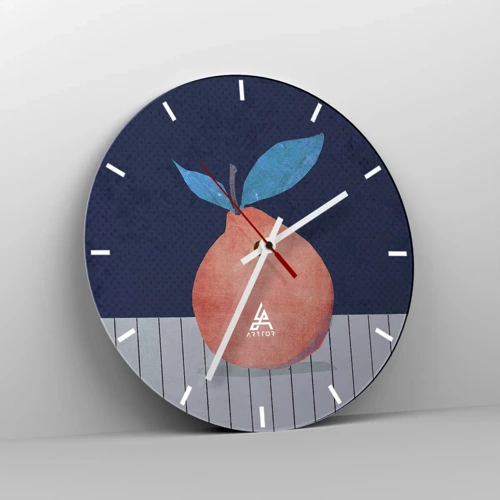 Reloj de pared - Reloj de vidrio - Convexidad y plano - 30x30 cm