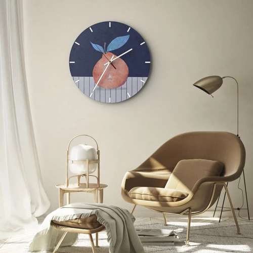 Reloj de pared - Reloj de vidrio - Convexidad y plano - 30x30 cm