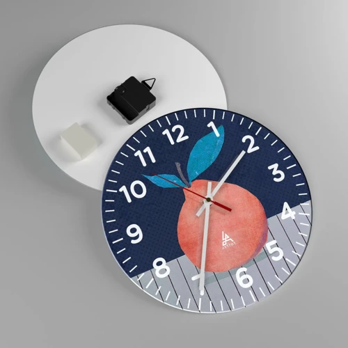 Reloj de pared - Reloj de vidrio - Convexidad y plano - 30x30 cm