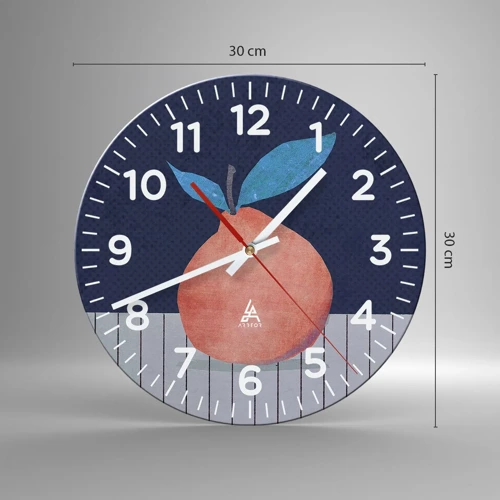 Reloj de pared - Reloj de vidrio - Convexidad y plano - 30x30 cm