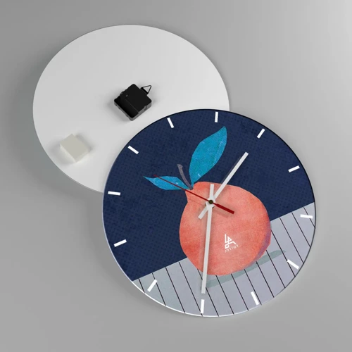 Reloj de pared - Reloj de vidrio - Convexidad y plano - 40x40 cm