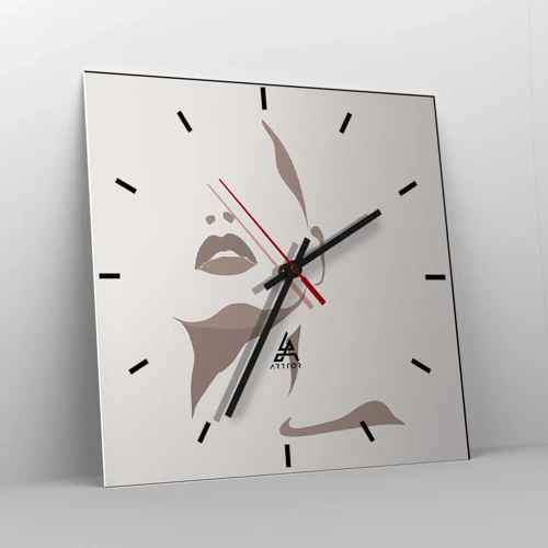 Reloj de pared - Reloj de vidrio - Creación a partir de la luz y la sombra - 30x30 cm