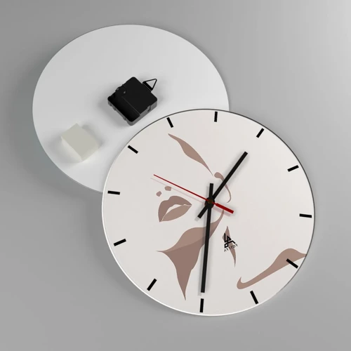 Reloj de pared - Reloj de vidrio - Creación a partir de la luz y la sombra - 30x30 cm