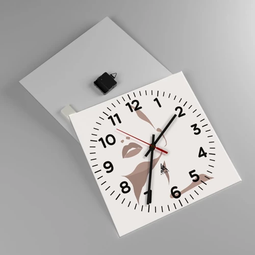 Reloj de pared - Reloj de vidrio - Creación a partir de la luz y la sombra - 40x40 cm