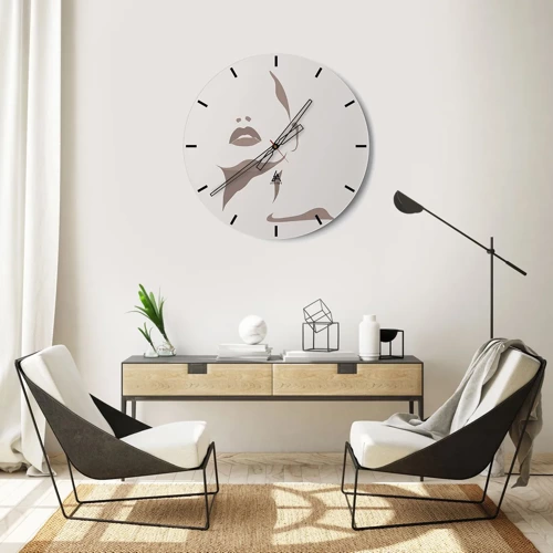 Reloj de pared - Reloj de vidrio - Creación a partir de la luz y la sombra - 40x40 cm