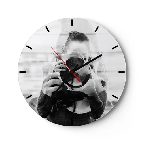 Reloj de pared - Reloj de vidrio - Creador y creación - 30x30 cm